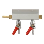 843652 - 2-way Gas Distributor - 1/4" barbs