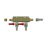 843672 - 2-way Gas Distributor - 3/8" barbs