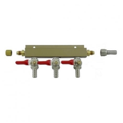 843673 - 3-way Gas Distributor - 3/8" barbs