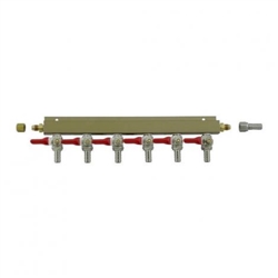 843676 - 6-way Gas Distributor - 3/8" barbs